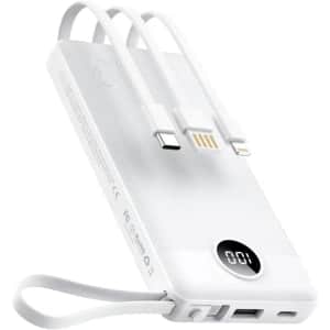 Veektomx Portable Charger w/ Built-in Cables from $13 - VT201-US-White