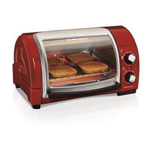 Hamilton Beach Easy Reach Countertop Toaster Oven, 4-Slices, Red (31337D) for $63