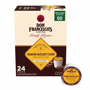 Don Francisco's Hawaiian Hazelnut Flavored (24 Count) Recyclable Single-Serve Coffee Pods, for $13 Don Francisco's Hawaiian Hazelnut Flavored (24 Count) Recyclable Single-Serve Coffee Pods, for $13