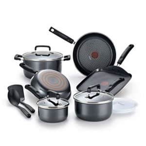 T-fal Signature Titanium Nonstick 12 Piece Cookware Set, Grey, B061SC, Black for $129