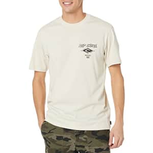 Rip Curl Men's Icons Tee Shirt, Bone, Small for $25