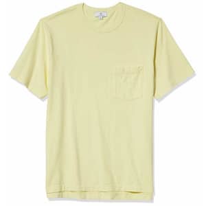 AG Adriano Goldschmied Men's Beckham Short Sleeve Pocket Crew Tee Shirt, Citrus Mist, XL for $59
