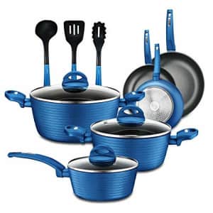 NutriChef - NCCW12BLU NutriChef Nonstick Kitchen Cookware Set - Professional Hard Anodized Home for $97