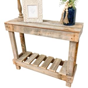 Del Hutson Designs Barnwood 38" Reclaimed Wood Sofa Console Table for $60 Del Hutson Designs Barnwood 38" Reclaimed Wood Sofa Console Table for $60