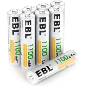 EBL AAA Ni-MH Rechargeable Batteries 8-Pack for $13