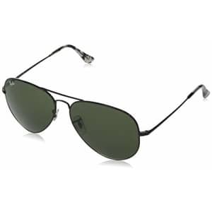 Ray-Ban RB3689 Aviator Sunglasses, Black/Green, 58 mm for $78