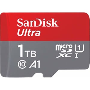SanDisk 1TB Ultra MicroSDXC UHS-I Memory Card with Adapter - 120MB/s, C10, U1, Full HD, A1, Micro for $170 SanDisk 1TB Ultra MicroSDXC UHS-I Memory Card with Adapter - 120MB/s, C10, U1, Full HD, A1, Micro for $170