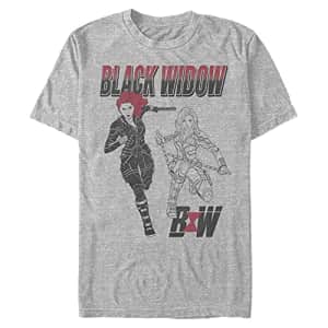 Marvel Men's Universe Black Widow T-Shirt, Athletic Heather, Small for $11
