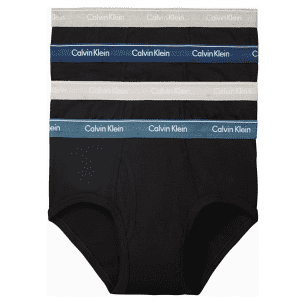 Calvin Klein Men's Underwear Cotton Classics Hip Brief 4-Pack for $16