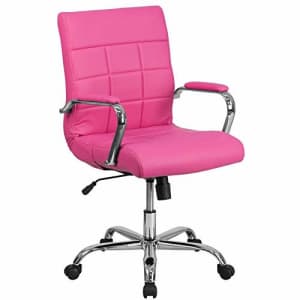 Flash Furniture Mid-Back Pink Vinyl Executive Swivel Office Chair with Chrome Base and Arms for $164