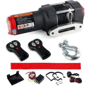 VZCY 3,000-Lbs. 12-Volt Electric Rope Winch Kit for $109 VZCY 3,000-Lbs. 12-Volt Electric Rope Winch Kit for $109