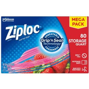 Ziploc 80-Count Quart Storage Bags for $7.12 via Sub & Save Ziploc 80-Count Quart Storage Bags for $7.12 via Sub & Save