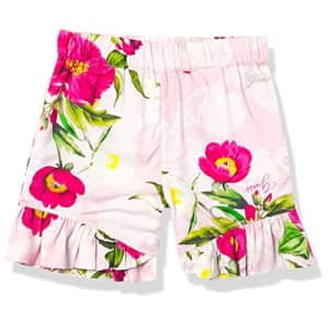 GUESS Girls' Little Soft Woven Pull On Shorts, Flowers Print, 2 for $25
