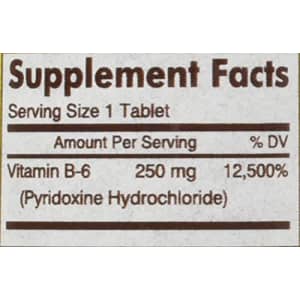 Mason Vitamins B 6 250 mg Tablets, 60 Count for $7 Mason Vitamins B 6 250 mg Tablets, 60 Count for $7