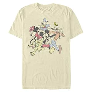 Disney Men's Characters Group Run T-Shirt, Cream, Small for $30