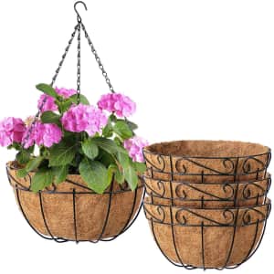 Amagabeli 10" Hanging Planter Basket 4-Pack for $19