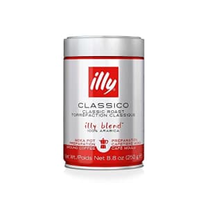 Illy Classico Ground Moka Coffee, Medium Roast, 100% Arabica Bean Signature Italian Blend, for $11