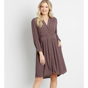 Maurices Women's Solid Button-Down Shirt Dress for $15 Maurices Women's Solid Button-Down Shirt Dress for $15