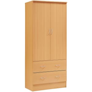 Hodedah 72" 2-Door Wardrobe w/ 2 Drawers for $113 Hodedah 72" 2-Door Wardrobe w/ 2 Drawers for $113