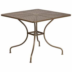 Flash Furniture Commercial Grade 35.5" Square Gold Indoor-Outdoor Steel Patio Table for $93 Flash Furniture Commercial Grade 35.5" Square Gold Indoor-Outdoor Steel Patio Table for $93
