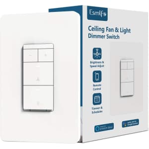 Esmlfe Smart Ceiling Fan and Light Dimmer Switch for $22 Esmlfe Smart Ceiling Fan and Light Dimmer Switch for $22