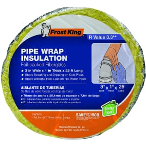 Frost King 25-Ft. Foil Backed Fiberglass Pipe Wrap for $6