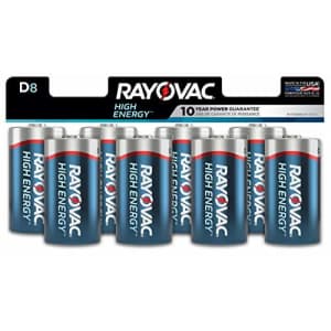 Rayovac D Batteries, Alkaline D Cell Batteries (8 Battery Count) for $23