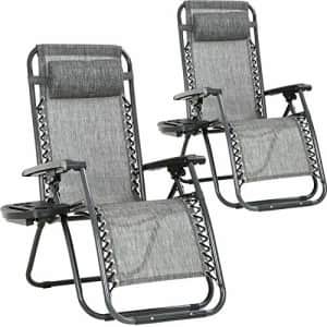 FDW Zero Gravity Chair Lounge Chair Set of 2 Lawn Chair Outdoor Chair Deck Chairs Camping Chairs for $50
