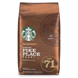 Starbucks Pike Place Roast 20-oz. Ground Coffee for $26 Starbucks Pike Place Roast 20-oz. Ground Coffee for $26