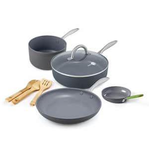 GreenPan Lima Healthy Ceramic Nonstick, 8 Piece Cookware Pots and Pans Set, Gray for $110
