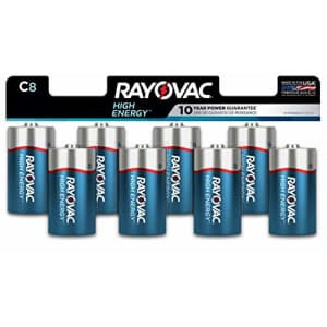 Rayovac C Batteries, Alkaline C Cell Batteries (8 Battery Count) for $17