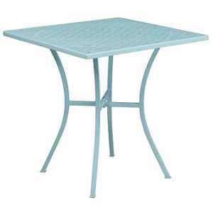 Flash Furniture Commercial Grade 28" Square Sky Blue Indoor-Outdoor Steel Patio Table for $81