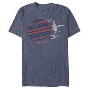 Star Wars Men's Rebel Flyby Graphic T-Shirt, Navy HTR, x-Large for $11