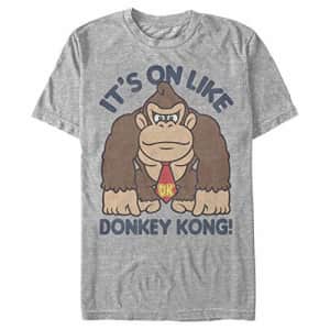 Nintendo Men's It's On Like Donkey Kong Outline Poster T-Shirt, Navy HTR, XXXXX-Large for $15