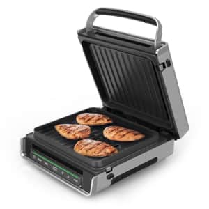 George Foreman Smart Select Digital Stainless Steel Family Size Smokeless Grill for $57 George Foreman Smart Select Digital Stainless Steel Family Size Smokeless Grill for $57