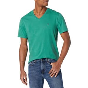 Tommy Hilfiger Men's V-Neck Flag T-Shirt, Fir, XS for $19