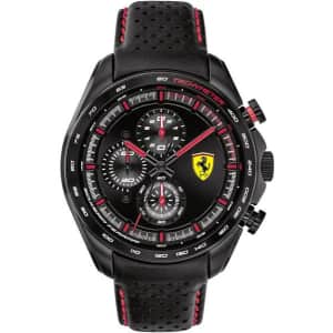 Ferrari SpeedRacer Men's Calfskin Leather Watch for $123