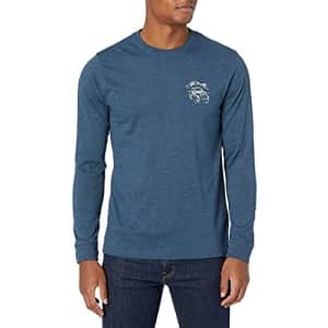 G.H. Bass & Co. Men's Long Sleeve Crewneck Graphic T-Shirt, Blue Wing Teal Mountain, Small for $19