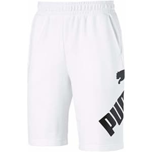 PUMA Men's Big Logo Shorts 10", White Black, M for $9