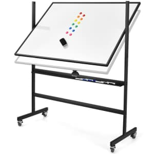 Costway 48" x 36" Magnetic Double-Sided Reversible Whiteboard for $105