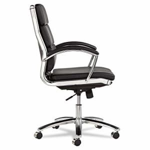 Alera ALENR4219 Alera Neratoli Series Mid-Back Swivel/tilt Chair, Black Leather, Chrome Frame for $230
