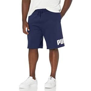 PUMA Men's Big Logo 10" Shorts, Peacoat/White, S for $23
