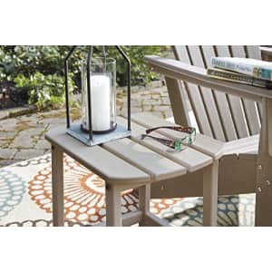 Signature Design by Ashley Sundown Treasure Outdoor Patio HDPE End Table, Grayish Brown for $86