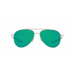 Costa Del Mar Men's Cook Polarized Aviator Sunglasses, Gold/Green Mirrored Polarized-580P, 60 mm for $247