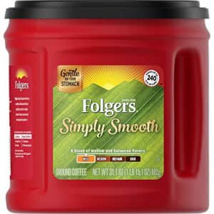 Folgers Simply Smooth Mild Roast Ground Coffee, 31.1 Ounces for $37