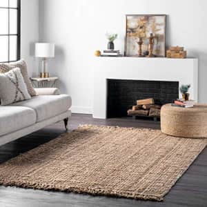nuLOOM Natura Collection Chunky Loop Accent Jute Rug, 2' x 3', Natural for $49