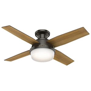 Hunter Fan Hunter Dempsey Indoor Low Profile Ceiling Fan with LED Light and Remote Control for $136