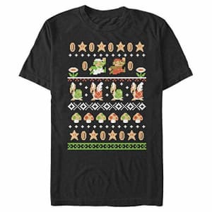 Nintendo Men's Super Mario Nordic Pattern T-Shirt, Black, XXX-Large for $19 Nintendo Men's Super Mario Nordic Pattern T-Shirt, Black, XXX-Large for $19