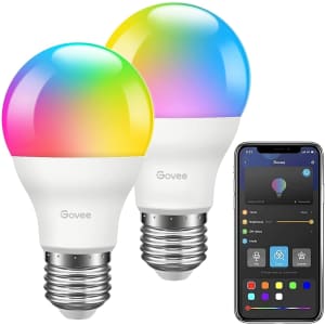 Govee A19 7-Watt LED Dimmable Color Changing Light Bulbs 2-Pack for $26