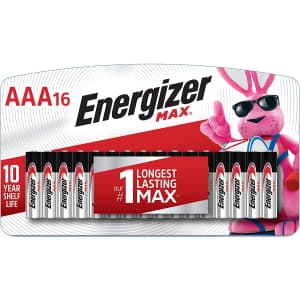 Energizer Max AAA Alkaline Batteries 16-Pack for $12